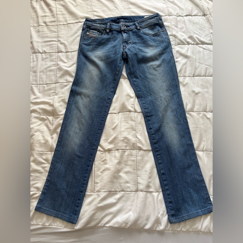 Diesel Lhela 008ig Straight Lowrise Y2K Stretch Slim Light Medium Wash Size 29